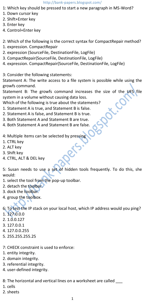 bank it officer question paper bank it officer question paper