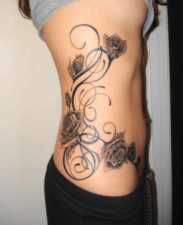 Younger Girls Tattoos on Sideof Ribs