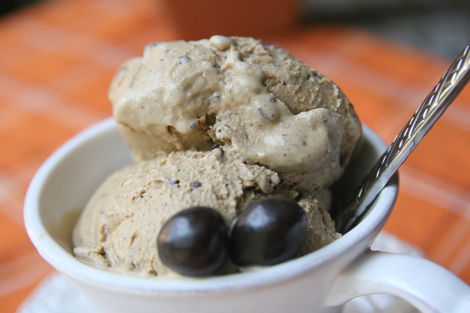 Haystacks & Champagne Amaretto Espresso Ice Cream with Almonds & Chocolate Covered Espresso Beans