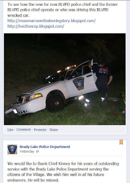 The new Not improved Brady Lake Village police department wants crashed cop cars kept a secret.