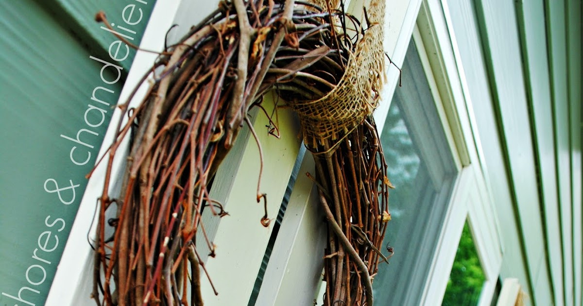 chores and chandeliers hang wreaths on your shutters