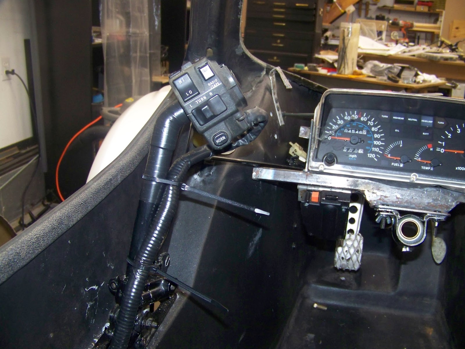 Scott's Reverse Trike Clutch and Lefthand Controls, Brake Lines