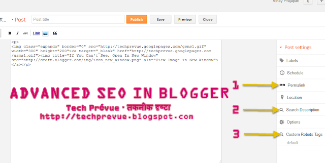 Blogger's Advanced SEO Features