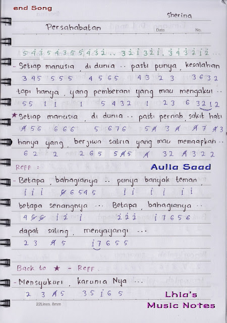 Not Angka : Sherina - Persahabatan (End Song) | Aulia's World