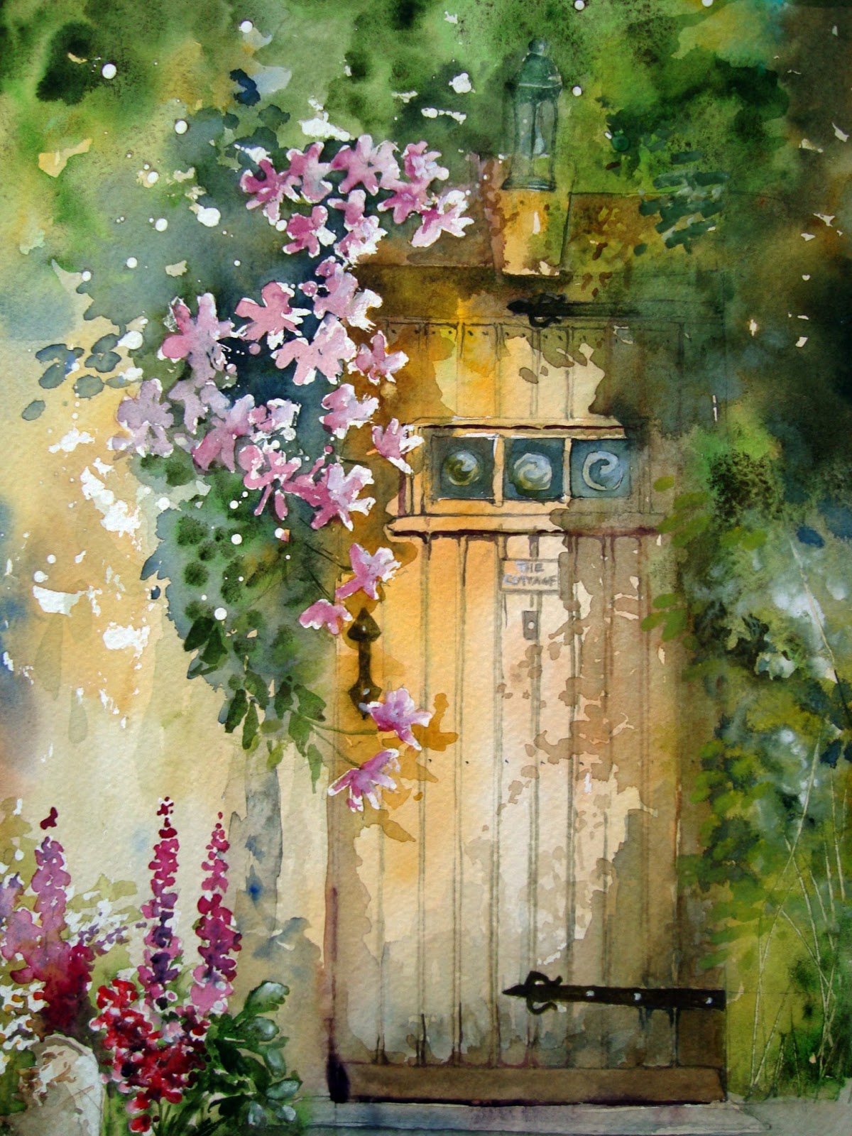 watercolour watercolor yvonne harry painting flowers cottage florals water watercolors watercolourflorals poppies plum paintings usual palette trying same always paper