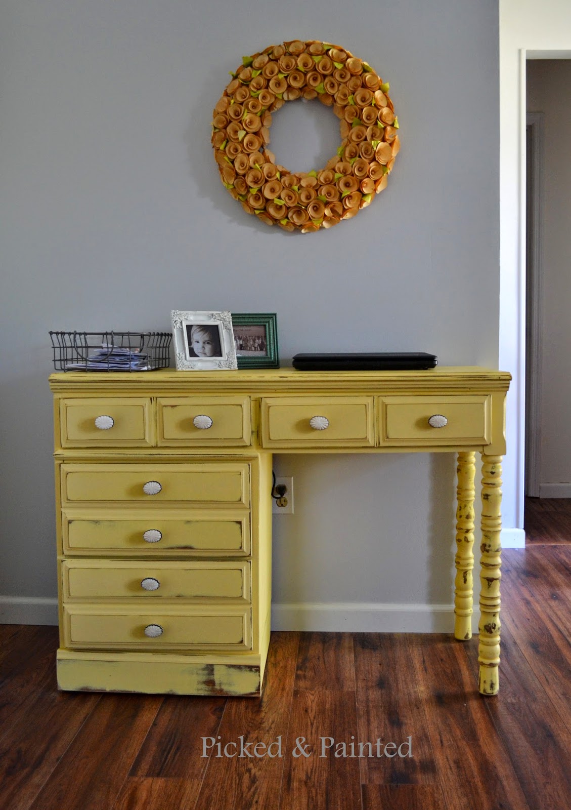 Helen Nichole Designs General Finishes Milk Paint Buttermilk Yellow Desk