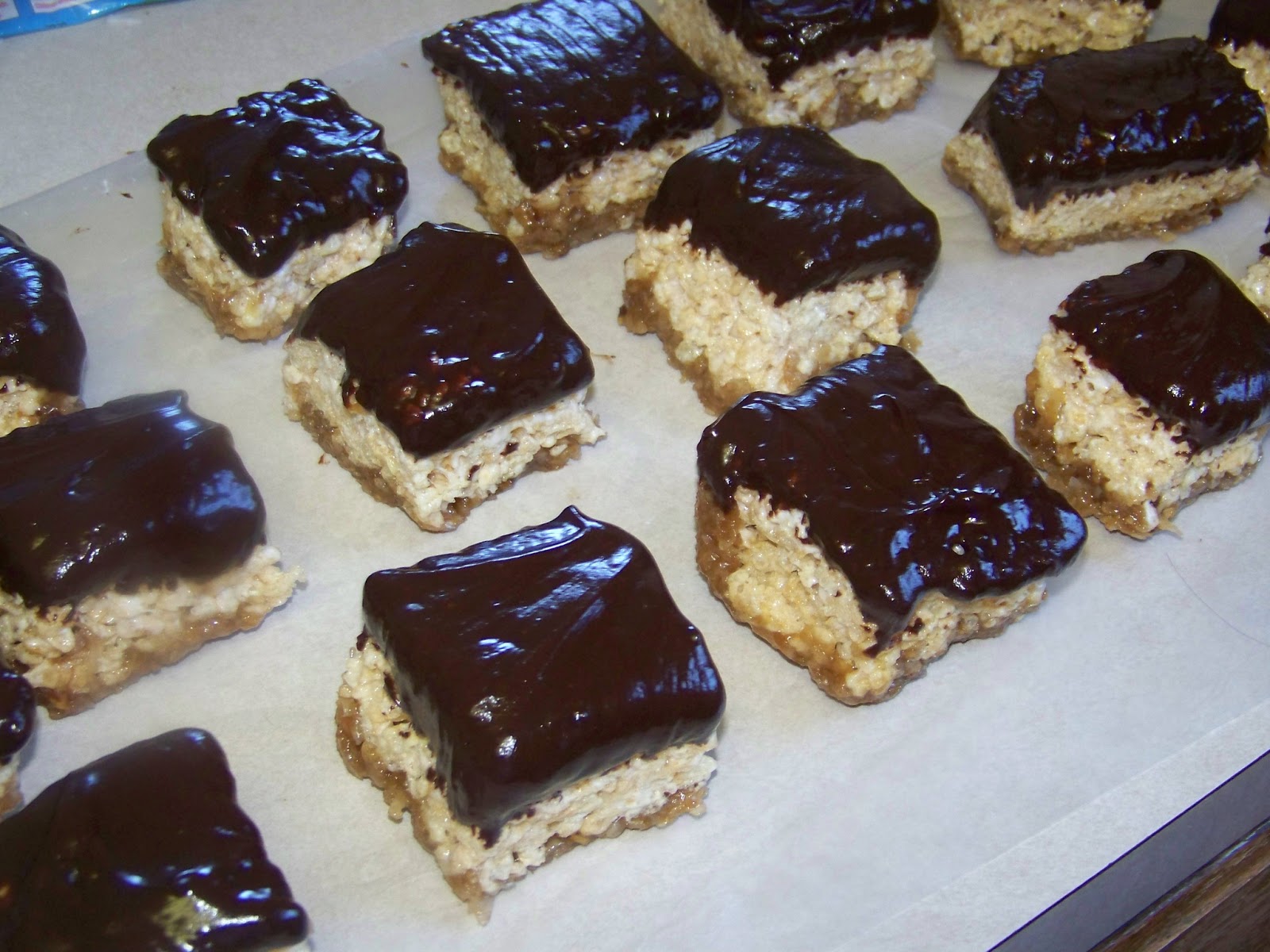 Kitchen Simmer Chocolate Dipped Rice Krispies Treats