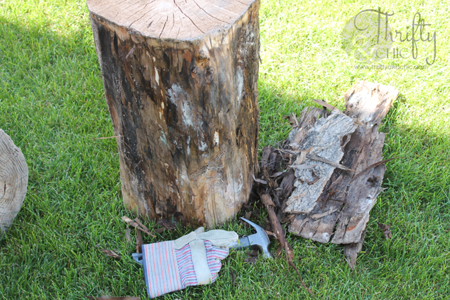 Spray Painted Tree Stumps Turned Side Tables -post shows how to pick your wood and where!