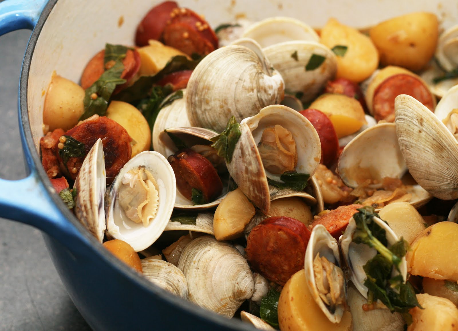 Littleneck Clams with Linguica Coconut & Lime