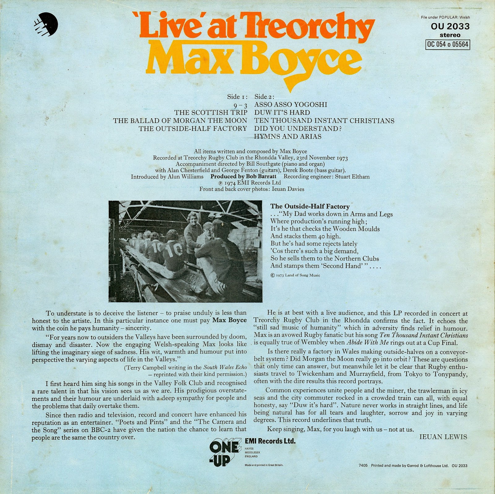 Luigi's 50's & 60's Vinyl Corner Max Boyce....230 Kbps