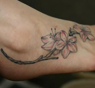 Flowers Foot Tattoo Design