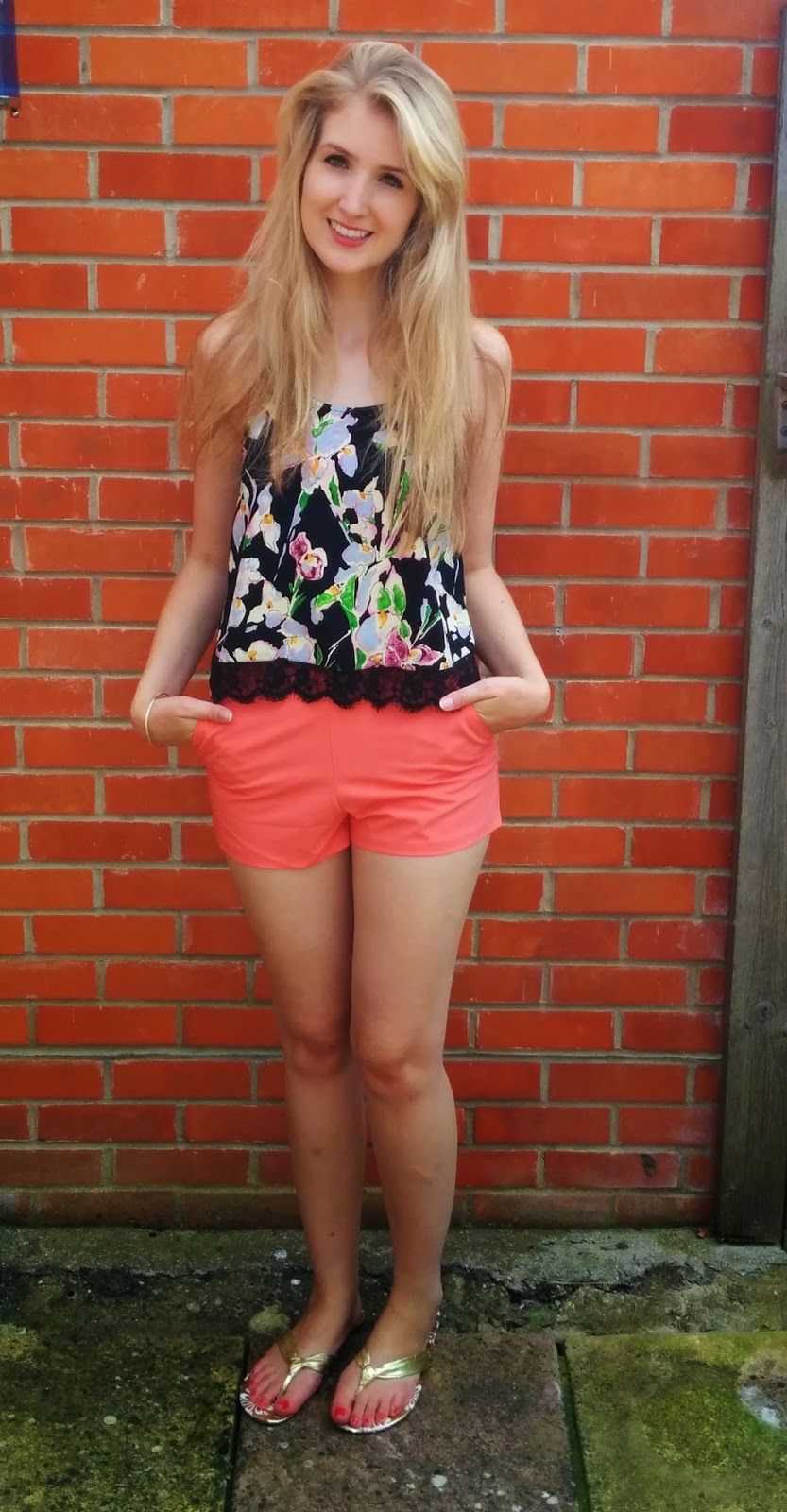 Outfit of the day Coral Shorts Lauren Loves Blog