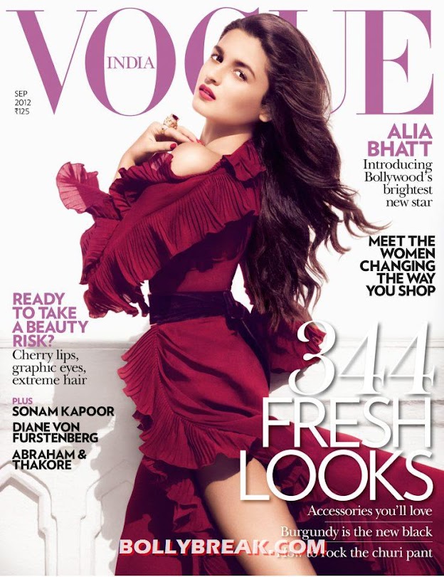 alia bhatt in red dress on Vogue Cover - Alia Bhatt Vogu Cover Scan - Hot
