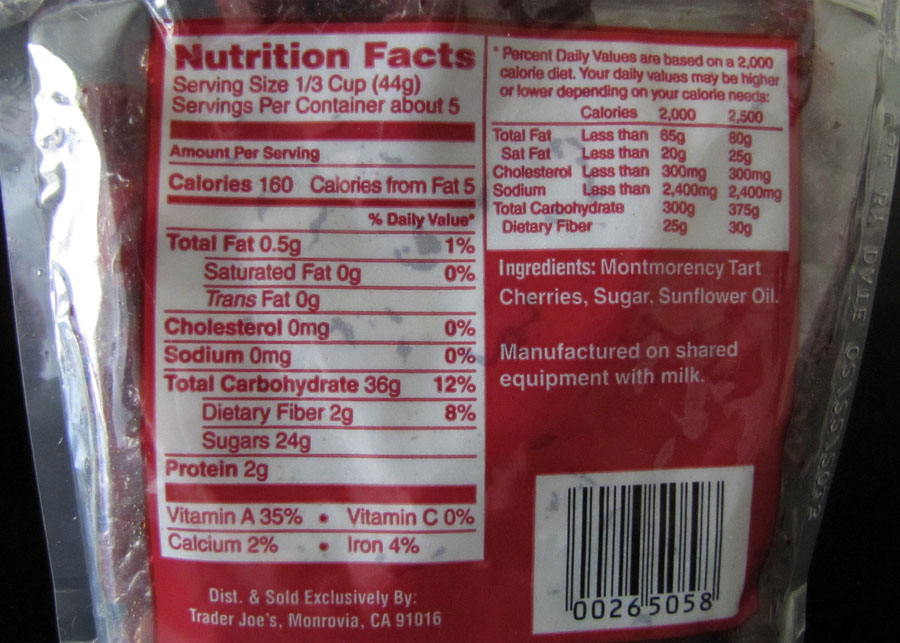 Smells Like Food in Here Trader Joe's Dried Pitted Tart Montmorency