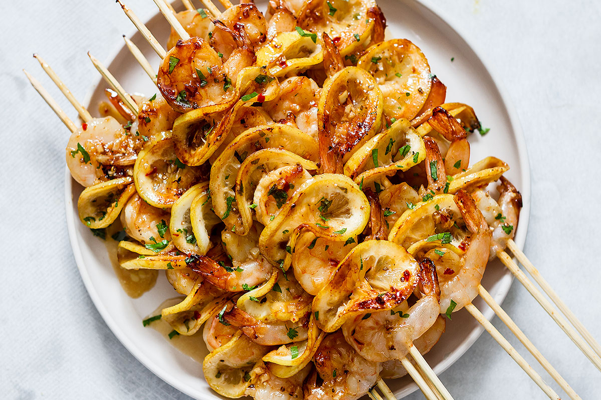 Garlic Honey Lemon Grilled Shrimp - Famous Chef Recipes