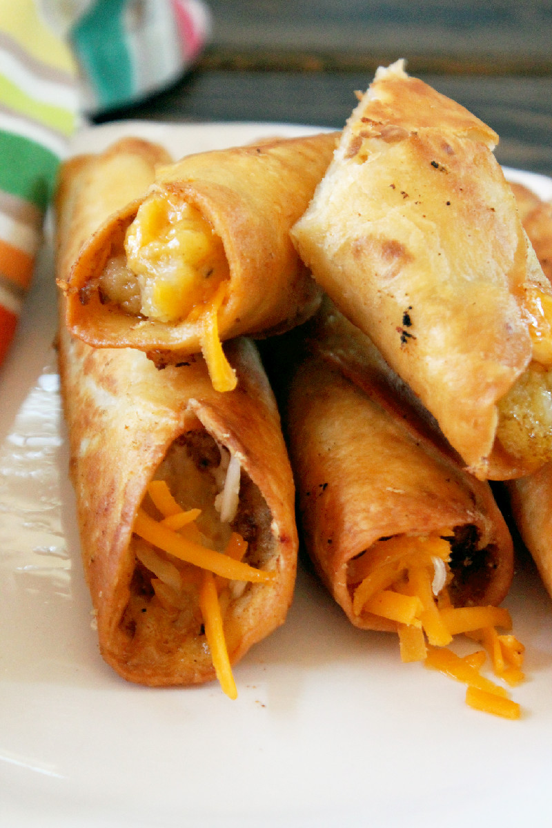 Not Quite a Vegan...? Crispy Mexican Flautas with Salsa, Potatoes and