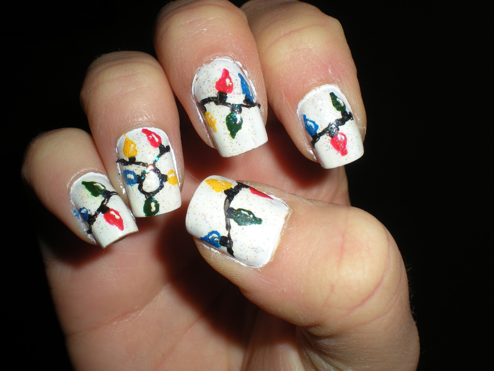 Metallic Maria: Christmas Light bulb nails