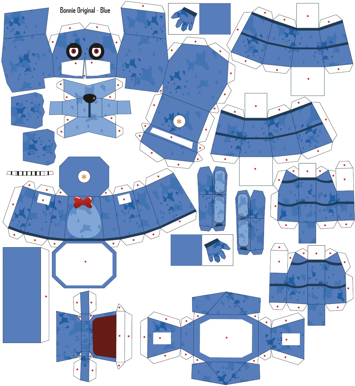 Sin Barrera´s El Blocksillo Papercraft de ¨Bonnie Original Blue¨