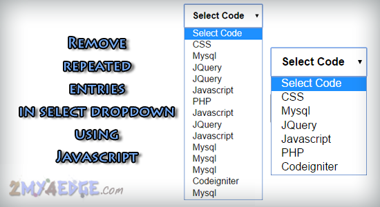 Remove repeated entries in select option dropdown using Javascript |  2my4edge