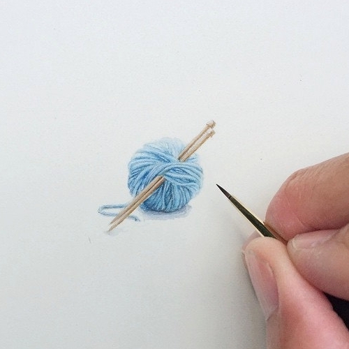 16-Ball-of-Yarn-and-Knitting-Needles-Karen-Libecap-Star-Wars-&-other-Miniature-Paintings-and-drawings-www-designstack-co