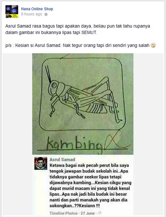 Lawak Belalang, Lipas, Kambing dan Semut Asrul Samat Jadi Viral Lawak Belalang, Lipas, Kambing dan Semut Asrul Samat Jadi Viral