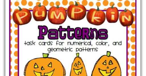 Classroom Freebies: Pumpkin Pattern Task Cards {Numerical, Geometric