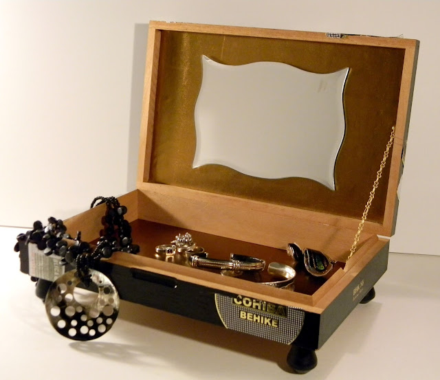 With Our Powers Combined Jewelry Box from Repurposed Cigar Box