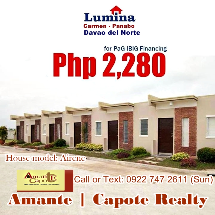 AMANTE CAPOTE Group Panabo Subdivision LUMINA HOMES Panabo City