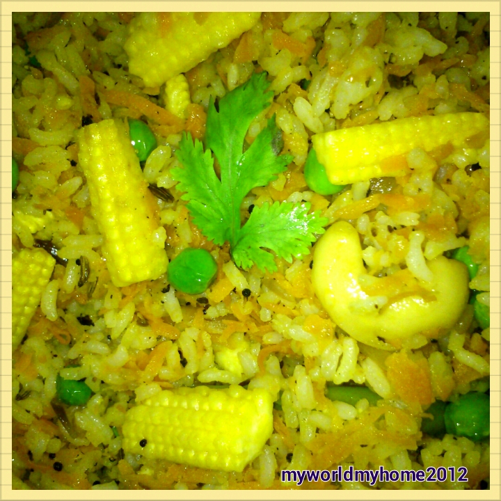 All about my world... Carrot Baby Corn Rice
