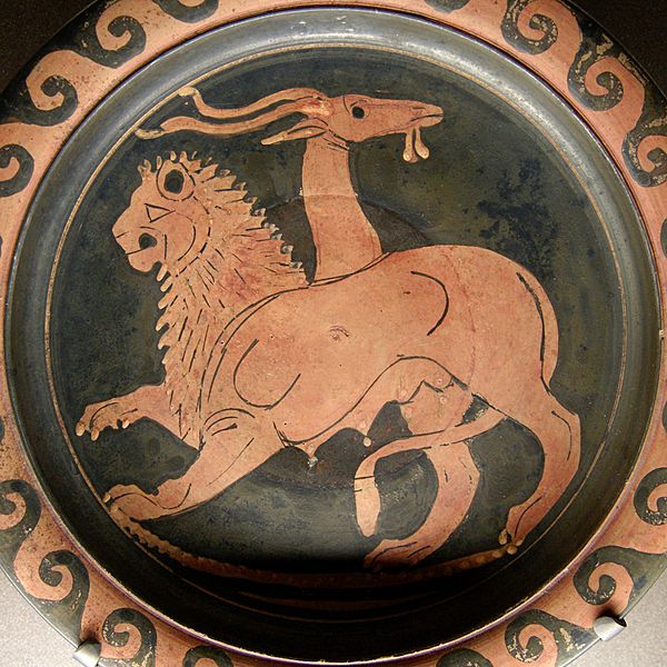 A chimera on Greek pottery