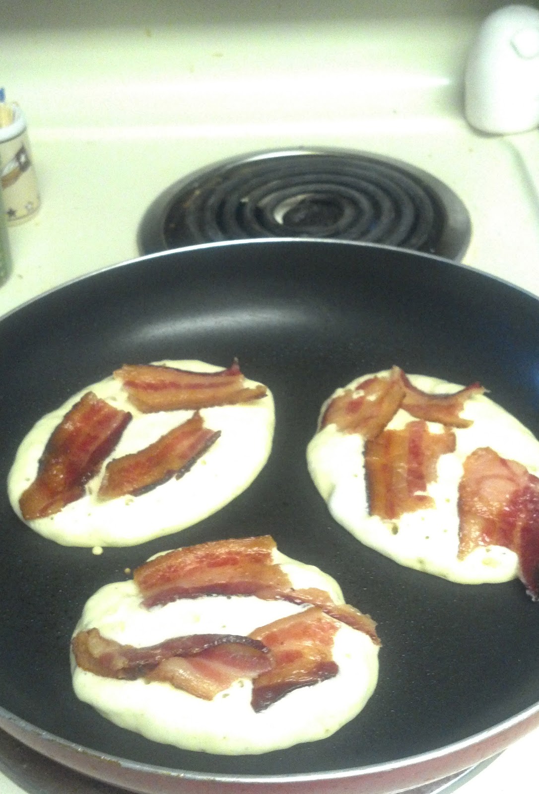 For the Love of Yum Bacon Pancakes, Makin Bacon Pancakes....