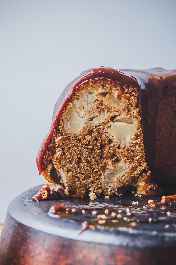 Pear Bundt Cake with Caramel Glaze This is a Sweet Blog Pear Bundt
