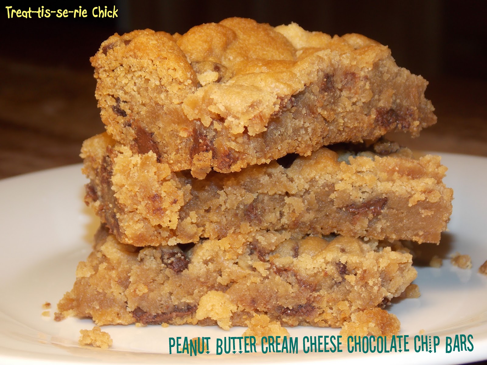 Treattisserie Chick Peanut Butter Cream Cheese Chocolate Chip Bars