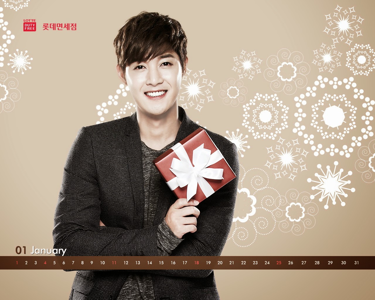 [Photo] Kim Hyun Joong Lotte Duty Free January 2015 Calendar
