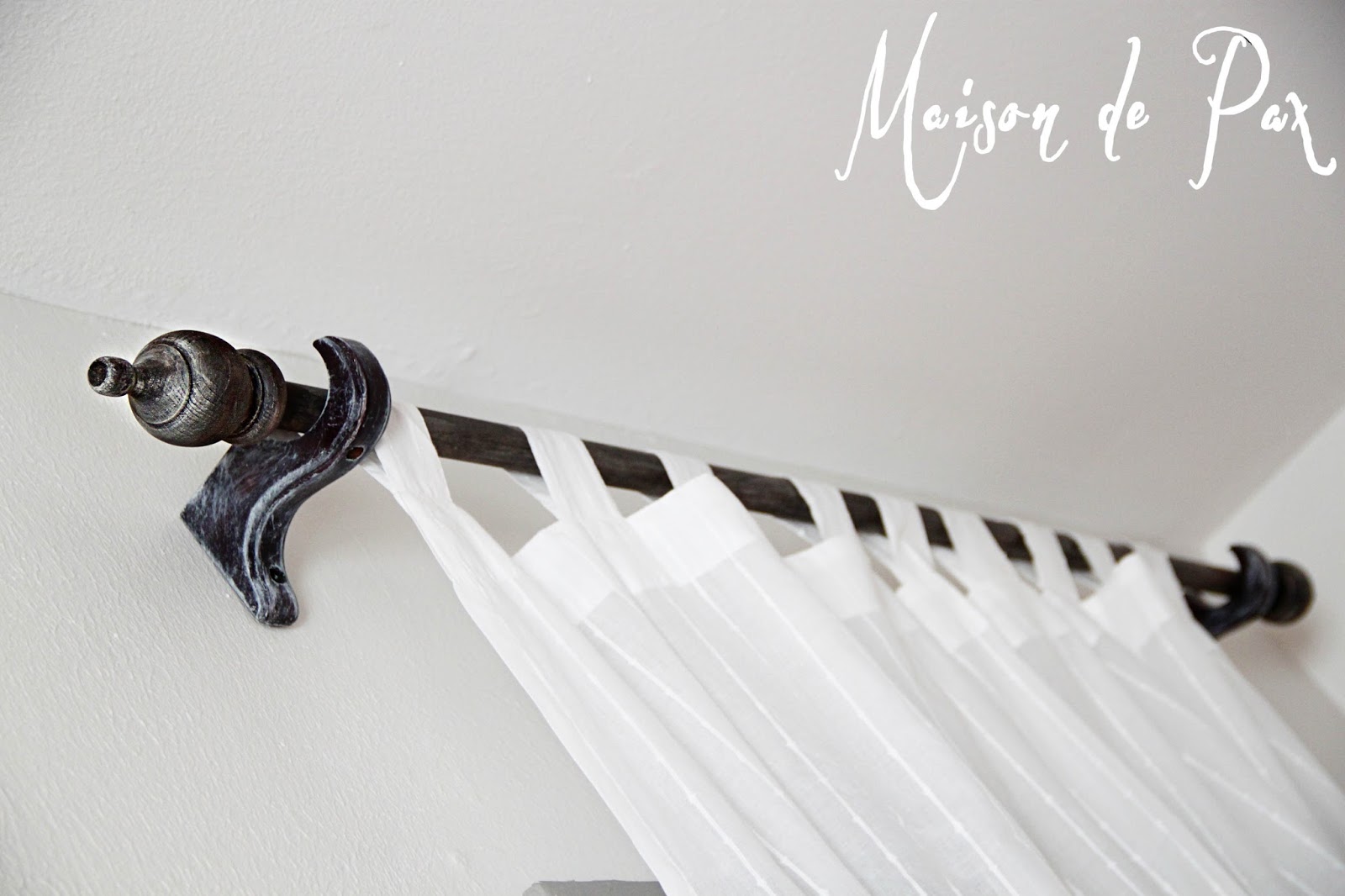 Whitewashed Curtain Rod Tutorial Maison de Pax