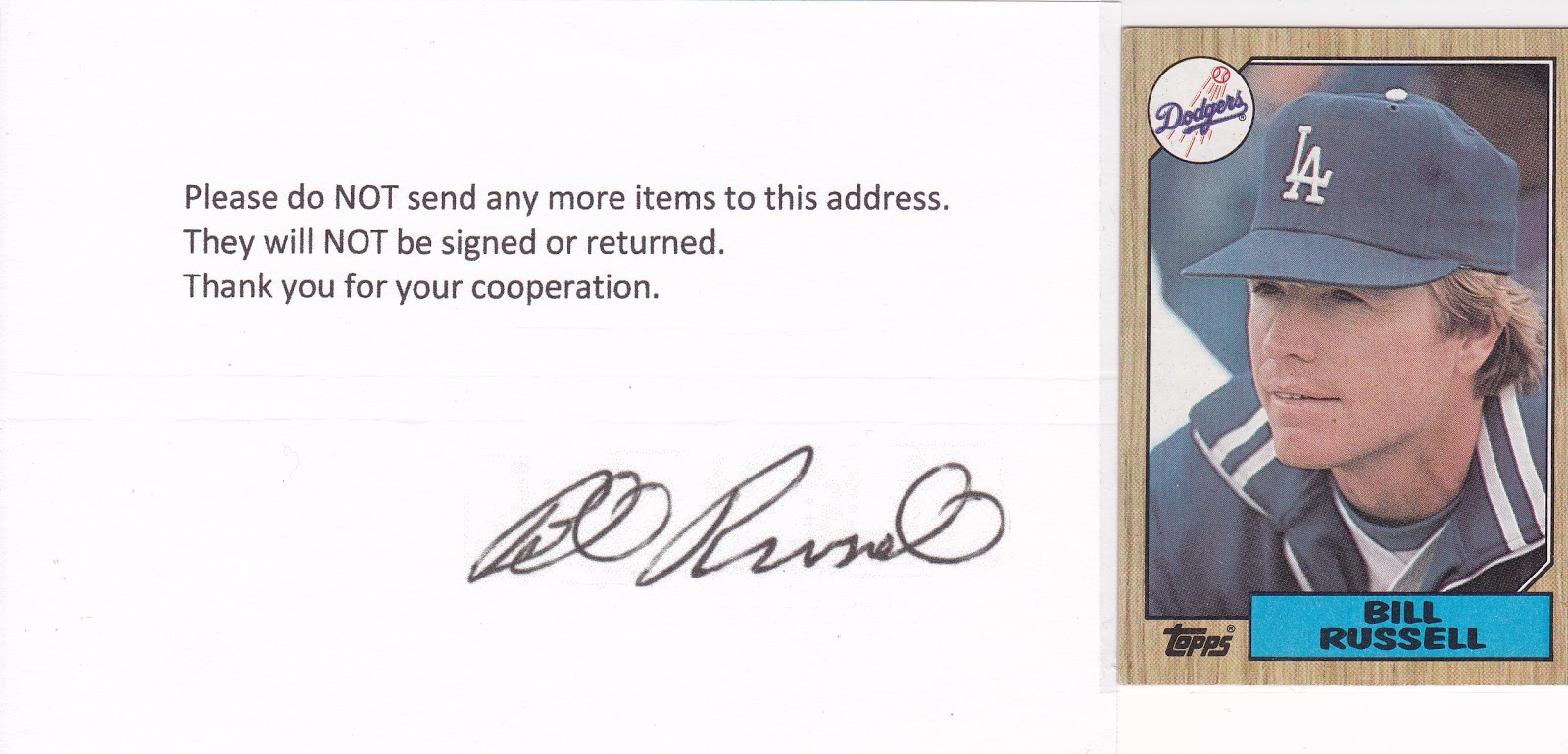 Bill Russell Signed 8X10 Photo Autograph LA Dodgers Batting Cage Auto COA 