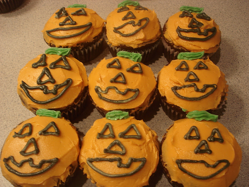 A Kitchen In Brooklyn Sasha's Kitchen Chocolate Cinnamon Jack O'Lantern Cupcakes with Maple
