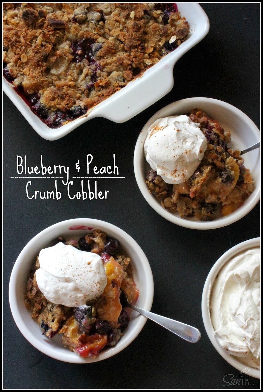 http://www.adashofsanity.com/2014/02/peach-and-blueberry-cobbler-with-crumb-topping/