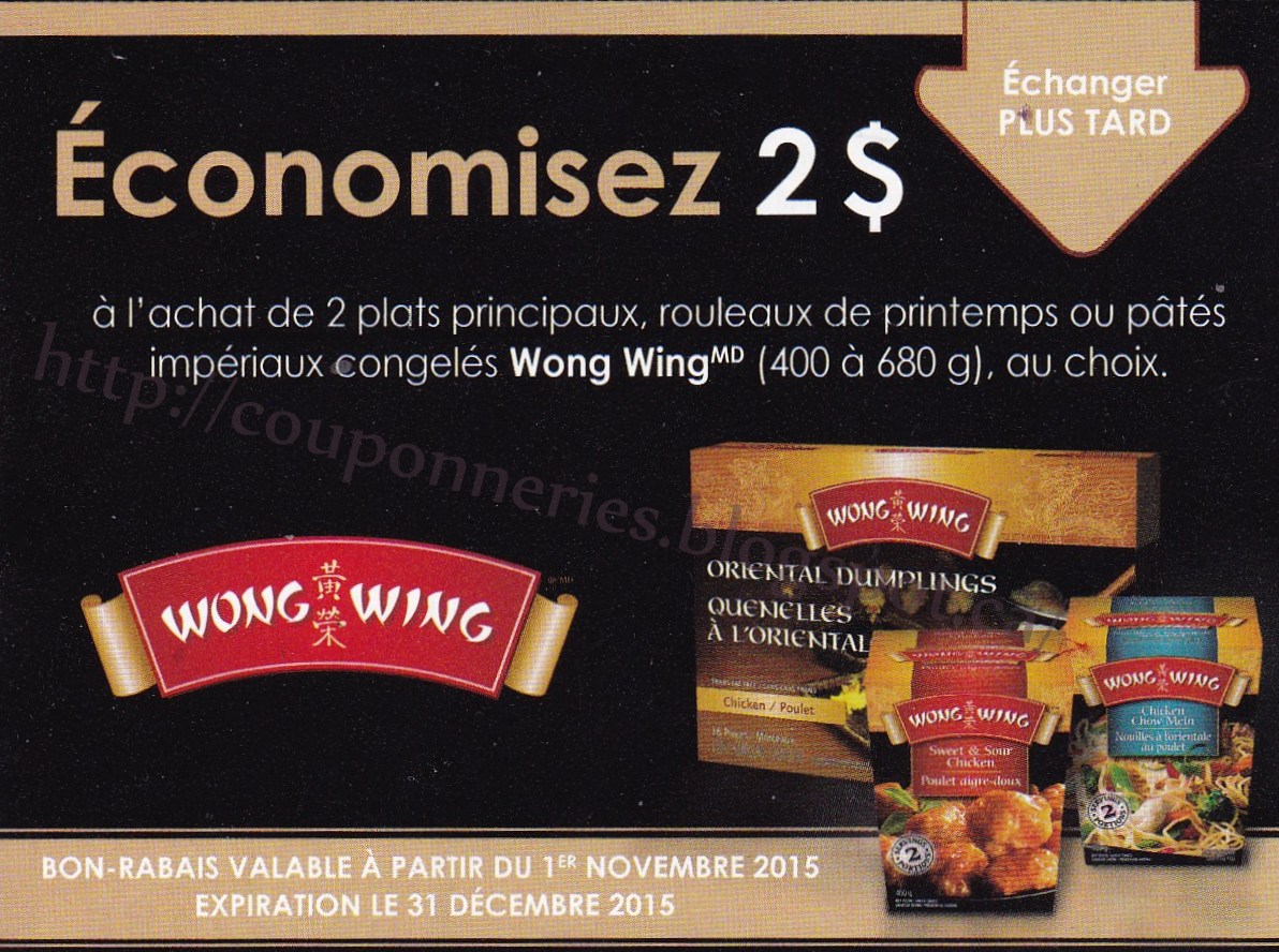 Coupons et Circulaires 2,99 WONG WING