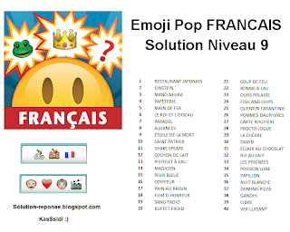Emoji Pop Francais solution niveau 9