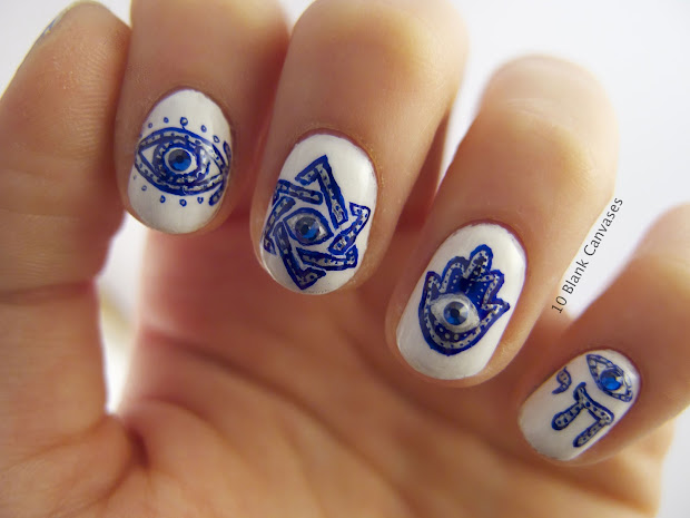 israel evil eye nails 10 blank