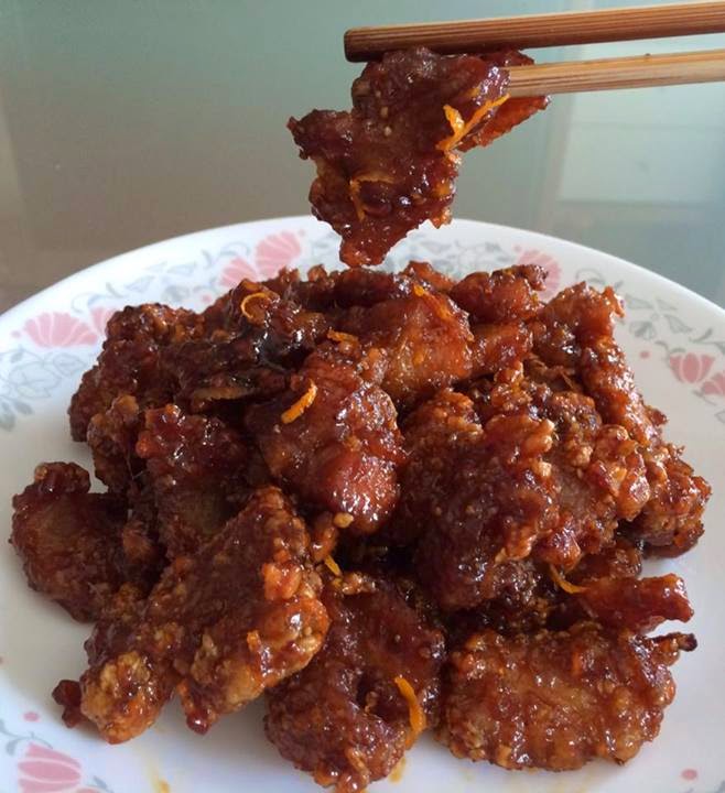 Pork Slices in Hoisin Sauce & Orange Juice by Michelle Heng