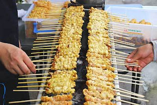 ไก่สะเต๊ะ_Thai style grilled chicken satay_ガイサテ