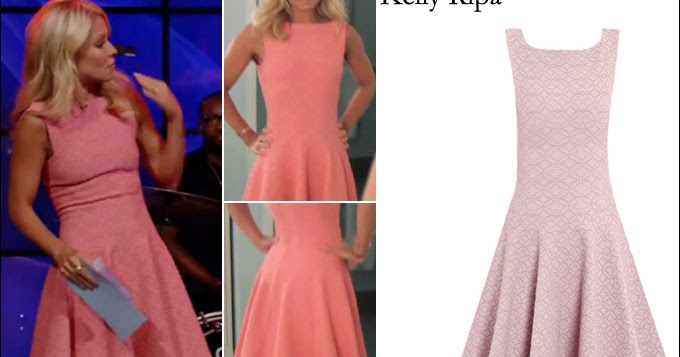I Want Her Style What Celebrities Wore And Where To Buy It Celebrity Style What She Wore Kelly Ripa In Pink Azzedine Alaia Skater Dress On Live With Kelly And Michael