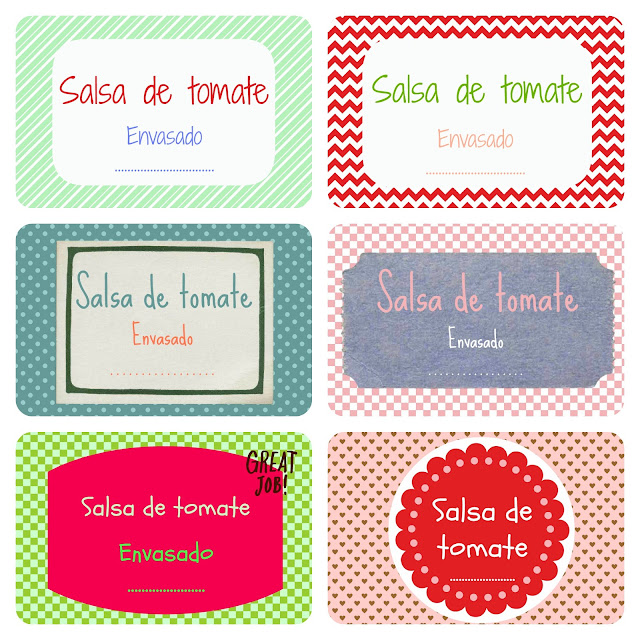Nekanen Designs: Mis tomates, mi salsa. Etiquetas imprimibles gratis.