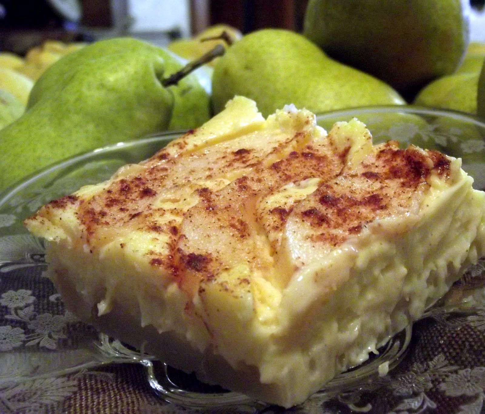 The Olde Farmhouse on Windmill Hill Pear Custard Bars or Pear