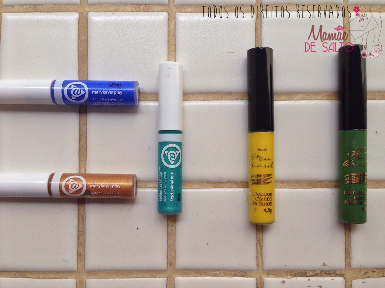 bold fluid eyeliner mary kay green blue gold => blog Mamãe de Salto