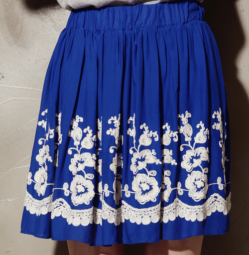 Olivia Embroidered Flare Skirt
