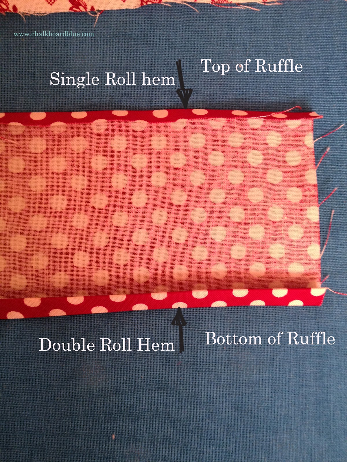 Chalkboard Blue Ruffled Pillow in an Envelope Casing