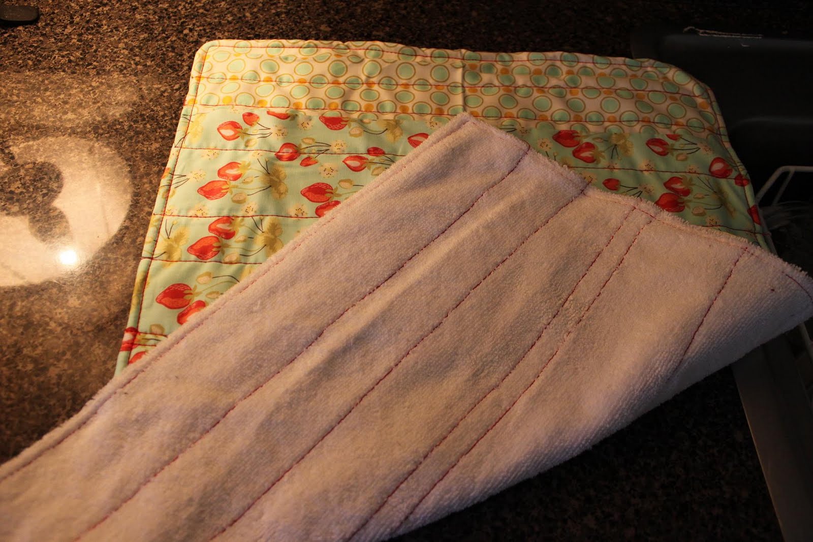 Green Mittens A little sewing... Dish drying mat